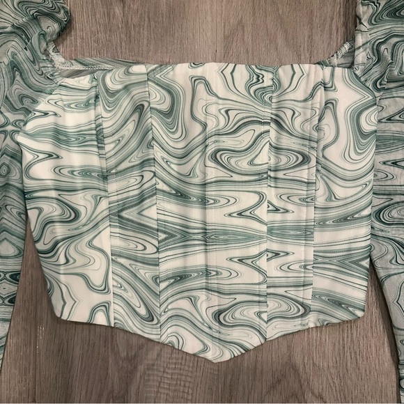 PRINCESS POLLY Beverly‎ Long Sleeve Corset Cropped Top Size 12 NWT - Picture 3 of 9